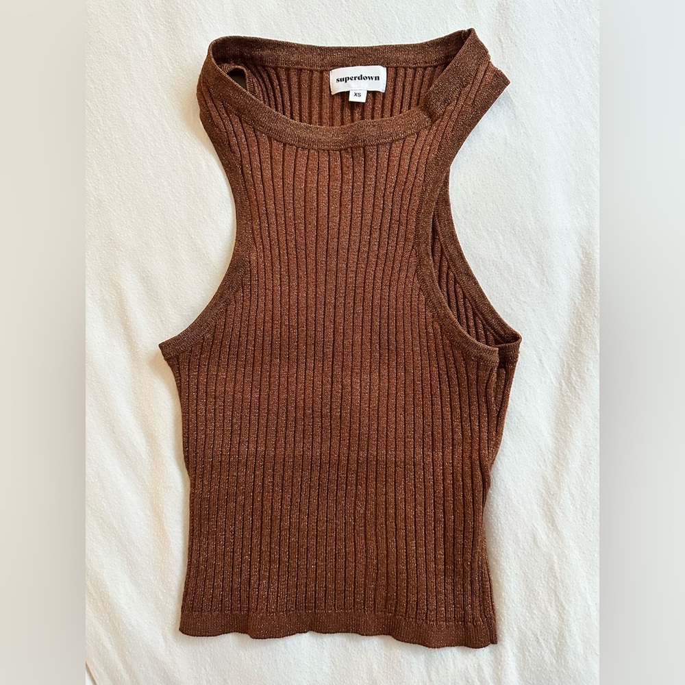 Gold Rustic Orange Sparkly Superdown Croptop - LIKE NEW CONDITION